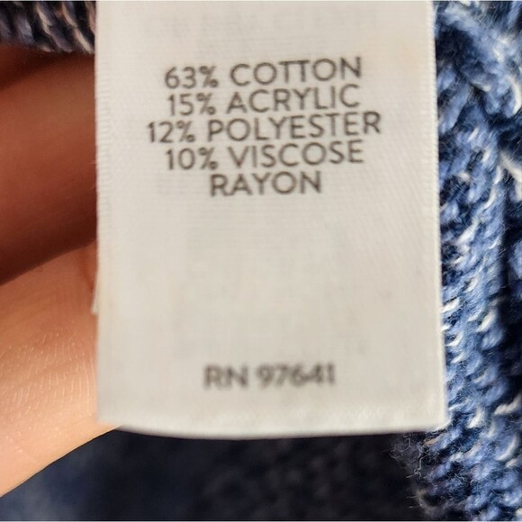 Pure Jill Heathered Blue Cowl Neck Sweater Cotton Blend Size M - Picture 13 of 16